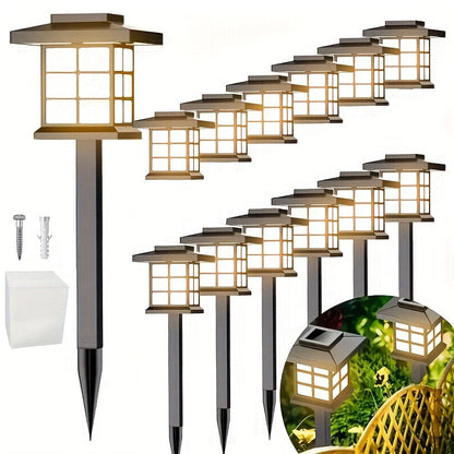 Lot de 6/12/24 lampes solaires d'extérieur pour jardin, étanches IP44 | Éclairage paysager LED blanc chaud/multicolore pour allée, cour, terrasse et décoration de fête – Marche/arrêt automatique