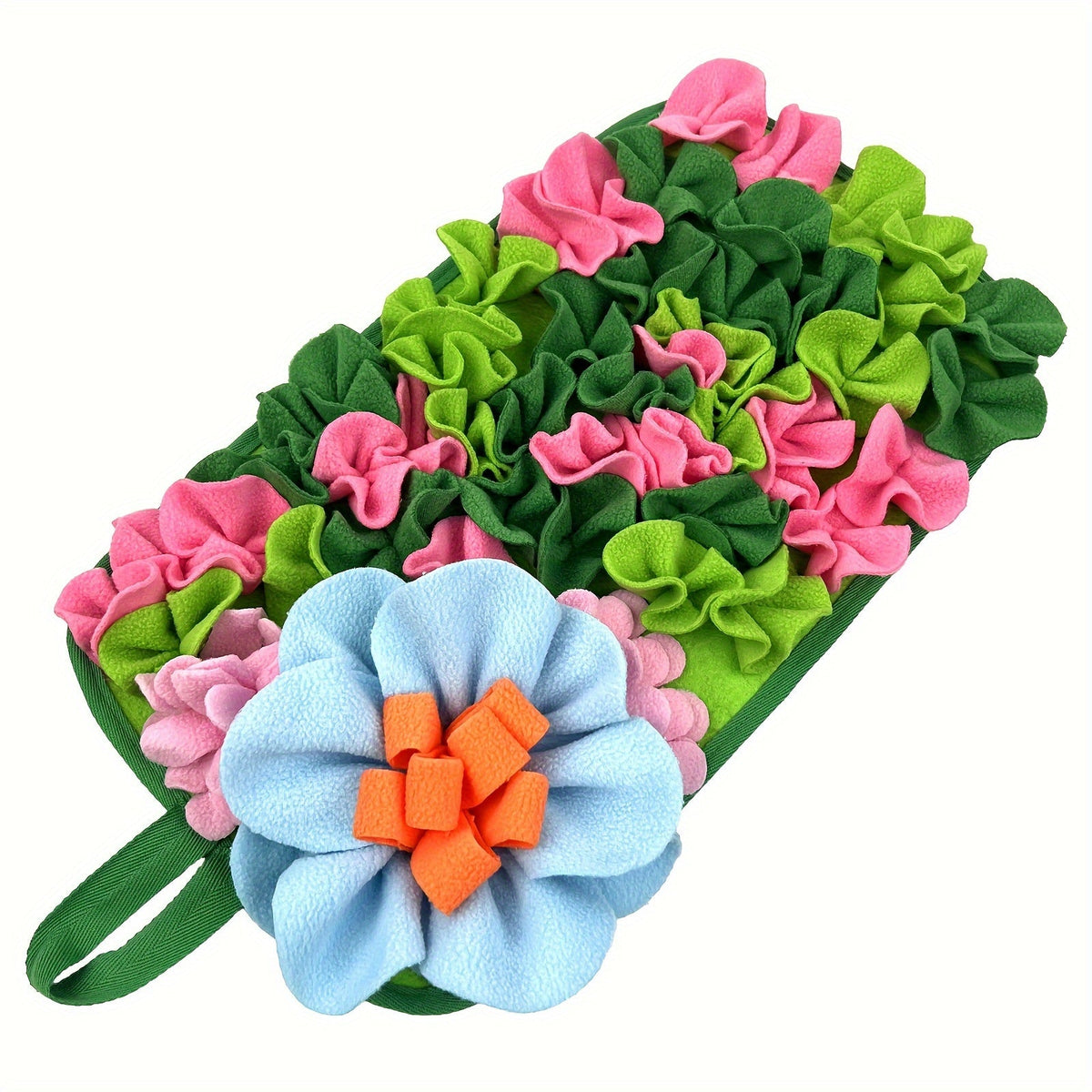 Interactive Snuffle Mat for Small Pets, Rabbit & Hamster Foraging Pad with Flower Design & Non-Slip Base, Mental Stimulation Feeding Toy for Guinea Pigs, Hedgehogs & Small Animals, Enrichment Activity Mat