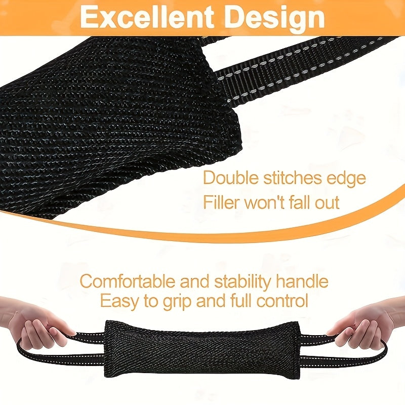 Lot de 2 jouets corde de tir à la corde à deux poignées pour chien – Jouets à mâcher interactifs et ergonomiques pour petits et chiens moyens, jouet à tirer durable pour le nettoyage des dents, pour le renforcement des liens et le dressage, noir et rouge
