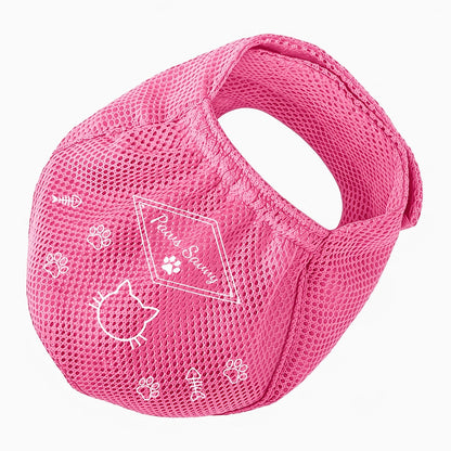 Cat Muzzle for Grooming - Adjustable Breathable Anti-Bite Cat Grooming Mask with Mesh Design, Comfortable Pet Care Hood for Nail Trimming, Bathing, Vet Visits & Cleaning, Christmas Holiday Print Gift