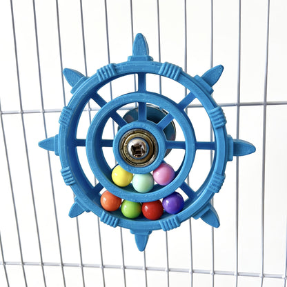 Jouet pour oiseaux à roue tournante colorée avec disque rotatif et perles, accessoire de cage interactif et anti-stress pour perruches, calopsittes et canaris, couleurs multiples