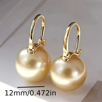 Boucles d'oreilles pendantes en argent sterling 925 avec perles pour femmes – Design rond rétro et élégant, hypoallergéniques, légères, parfaites pour le quotidien, les fêtes et les cadeaux