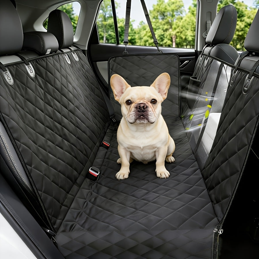 Housse de siège auto pour chien robuste, imperméable et antidérapante, protection de banquette arrière, résistante aux rayures et aux déversements, en nylon, avec rabats latéraux, installation facile, lavable en machine, pour SUV, berline et camion
