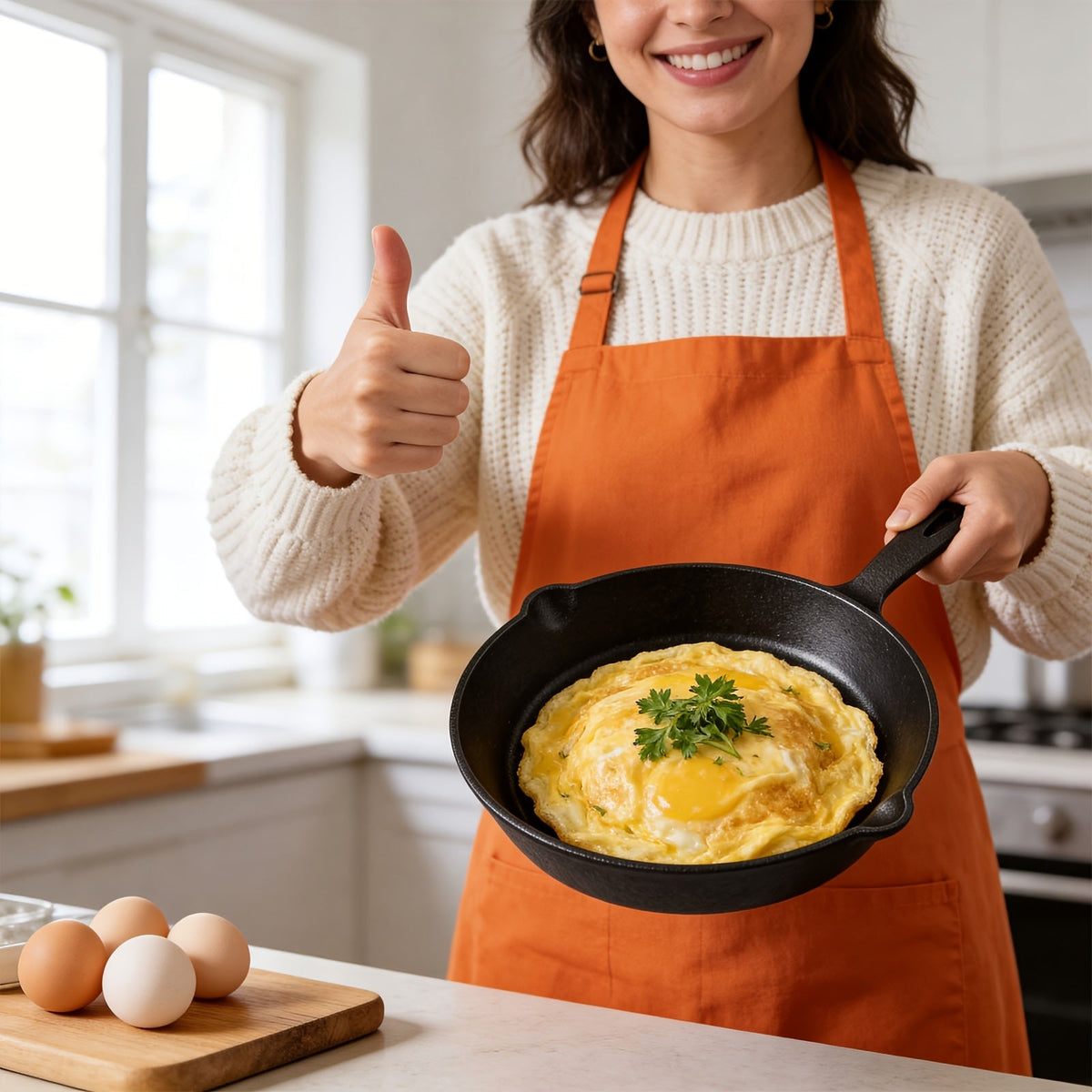 Ensemble de 3 poêles en fonte 15, 20 et 25 cm – Pré-assaisonnées, antiadhésives, ultra-résistantes, compatibles four, grill et feu de camp, répartition uniforme de la chaleur, pour steaks et pains de maïs – Ustensiles de cuisine rustiques