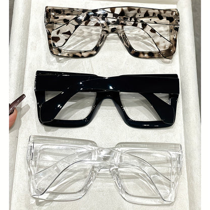 Lot de 3 ou 4 paires de lunettes vintage à monture carrée complète et verres transparents en polycarbonate pour femmes et hommes - Style rétro pour le bureau ou le quotidien, montures anti-lumière bleue