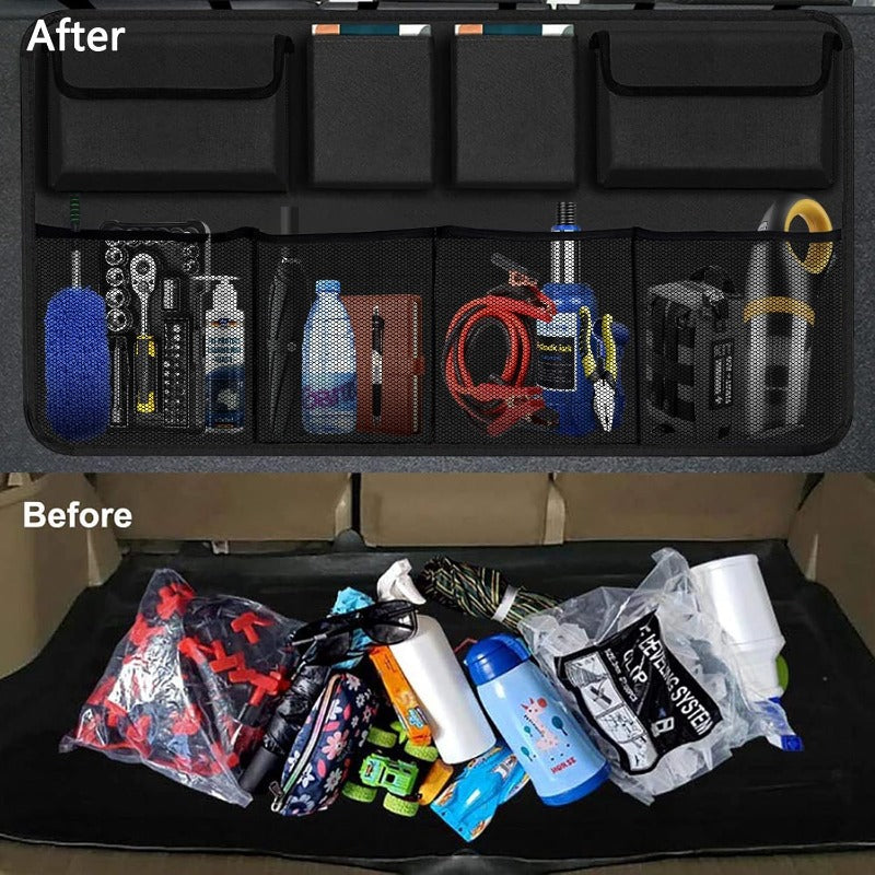 Organiseur de coffre de voiture à 8 poches – Sac de rangement suspendu pour dossier de siège, grande capacité et imperméable, pour SUV, camion et monospace, accessoire d'intérieur de voiture pour hommes et femmes
