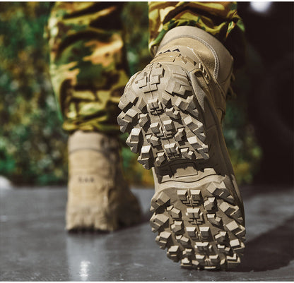 Bottes de randonnée tactiques montantes légères pour hommes – Bottes d'extérieur durables et antidérapantes pour la jungle, la chasse et les voyages d'aventure, toutes saisons, vert armée, marron foncé, sable, US 6,5-12