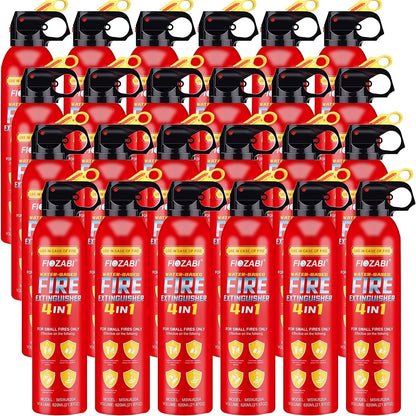 Spray extincteur portatif 4-en-1 à base d'eau avec support pour maison, voiture, cuisine, garage – Classé 0.5-A:21-B:C:5K – Pack de 1, 8 ou 24 bouteilles pour la sécurité de la famille et du véhicule