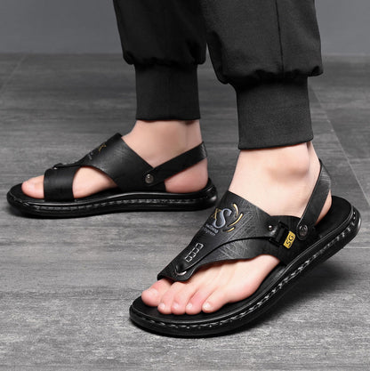 Men's Hiking Sandals with Arch Support – Slip-On Sports Beach Walking Sandals, Lightweight Casual Outdoor Shoes, Black Grey Brown, Sizes US 7–13.5, All Season Comfort