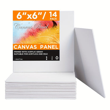 Lot de 12 et 24 panneaux entoilés 13 x 18 cm – Panneaux de peinture vierges apprêtés sans acide, prêts à l'emploi pour acrylique, huile et aquarelle, coton épais, pour artistes et débutants