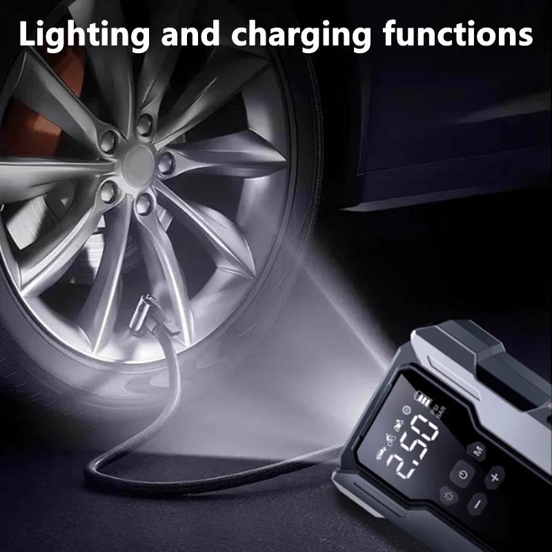 Démarreur de voiture portable 7-en-1 10000mAh – Batterie de secours multifonction avec lampe d'urgence LED pour moteurs essence (10 L) et diesel (9 L), kit d'outils d'urgence pour voiture