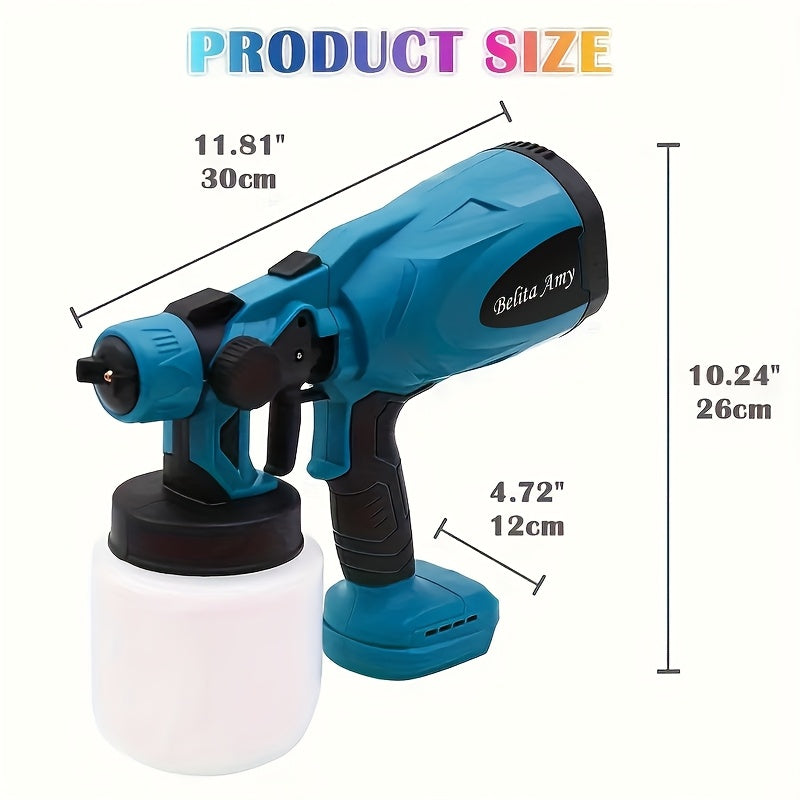 Pistolet à peinture électrique HVLP – Pistolet pulvérisateur airless avec 3 motifs, réservoir de 800 ml, nettoyage facile pour maison, meubles, placards, clôtures, murs, voitures et projets de bricolage