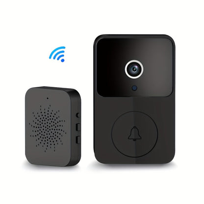 Sonnette vidéo sans fil avec caméra HD, vision nocturne, alertes de mouvement et audio bidirectionnel – Sonnette WiFi intelligente, visualisation mobile à distance, changeur de voix, batterie rechargeable, 2,4 GHz, sécurité domestique