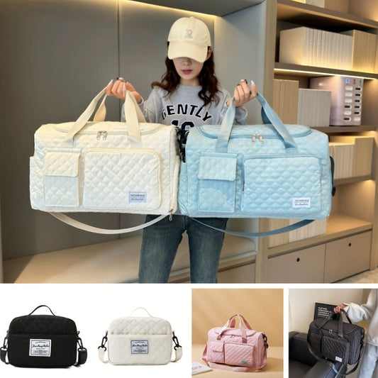 Sac de sport avec compartiment de séparation sec/humide - Sac de voyage multifonctionnel avec poches bilatérales, bandoulière et sangle croisée, sac de sport imperméable pour la salle de sport, les week-ends, la natation et les voyages