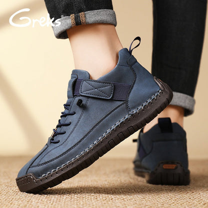 Bottines sans lacets pour hommes, mocassins mi-hauts légers, semelle amortissante antidérapante pour la marche, la conduite, le bureau décontracté, semi-formel, printemps, automne, UE 34,5-48
