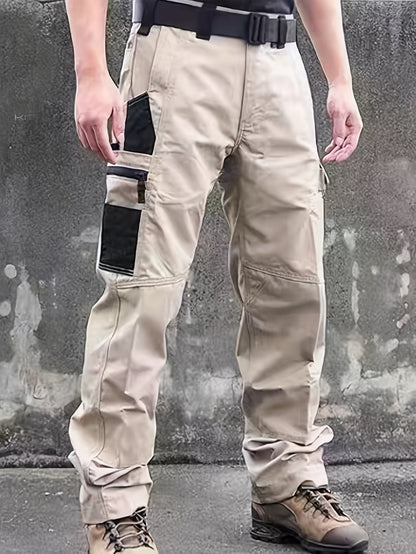Pantalon cargo tactique pour homme, lot de 2, tissu ripstop, multi-poches, pantalon de travail d'extérieur pour camping, randonnée, chasse, pêche, coupe droite, passants de ceinture, S-XXXL