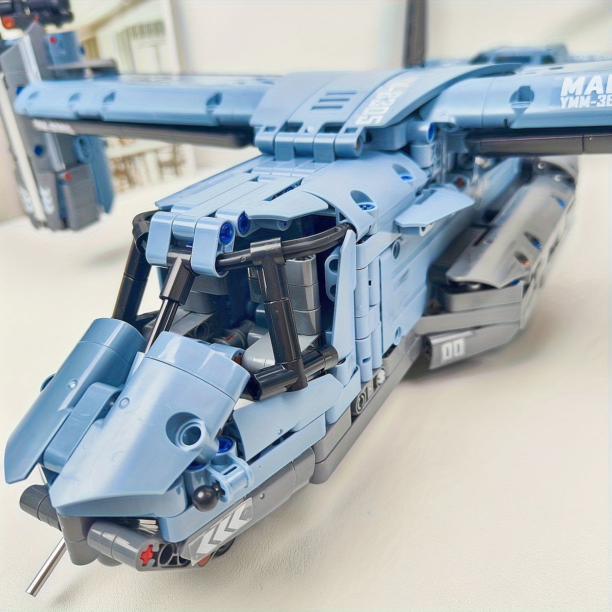 Ensemble de 1480 blocs de construction d'avions militaires, avion de chasse, hélicoptère, avion Osprey, briques avec train d'atterrissage à amortisseur, modèle à assembler, décoration de bureau, cadeau