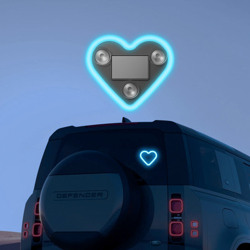 Éclairage d'ambiance LED pour intérieur de voiture – Veilleuse néon en forme de cœur et de fleur, alimentée par USB, décoration de fenêtre de voiture mignonne pour femmes et filles, accessoires de voiture pour la Saint-Valentin | Velora