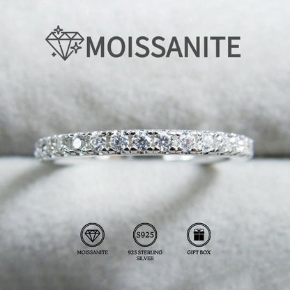 Bague pour femme en argent sterling 925 avec moissanite de 0,1 ct, taille ronde – Alliance vintage style hip-hop plaquée rhodium, tailles 5 à 10, bague de fiançailles et d'anniversaire