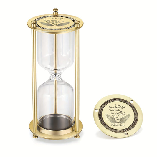 Urne funéraire sablier intemporelle pour cendres humaines et animaux - Urne souvenir remplissable avec cadre en alliage de zinc, petite urne cinéraire décorative pour adultes, proches et animaux, élégant cadeau de souvenir