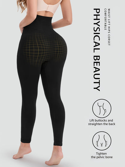 Leggings Capri galbants pour femme – Pantalon de yoga taille haute gainant, legging de sport extensible et opaque, abricot et noir