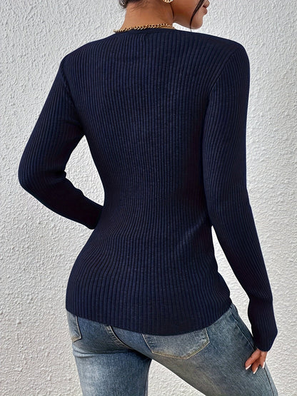 Gilet boutonné en maille côtelée pour femme - Veste en tricot élégante à manches longues, coupe ajustée, pour l'automne et l'hiver | Plusieurs couleurs XS-XL