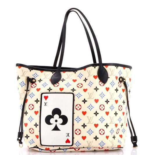 Sac cabas Louis Vuitton Neverfull MM, édition limitée Game On, monogramme multicolore | Excellent état de seconde main | Garnitures dorées, intérieur en microfibre noire | Sac de luxe authentifié