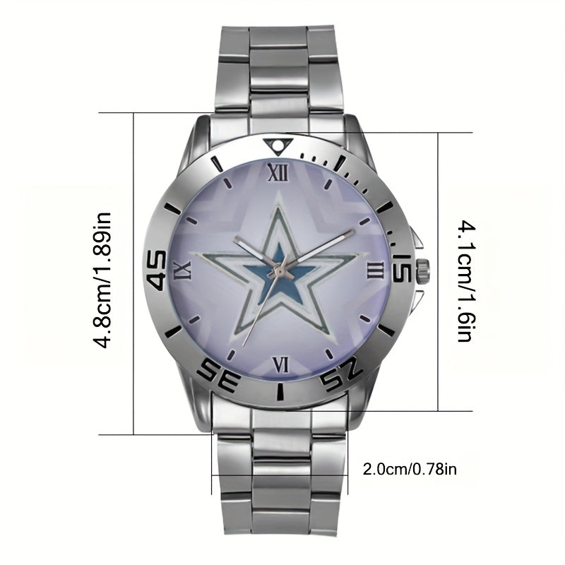 Montre à quartz pour homme avec bracelet en acier inoxydable, cadran rond simple et décontracté, montre-bracelet analogique classique en métal, cadeau pour homme, argenté