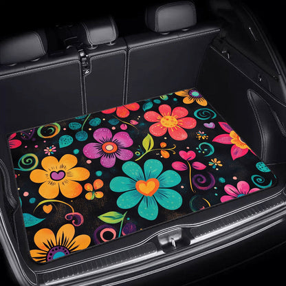Tapis de coffre pour voiture – Revêtement de chargement antidérapant et imperméable avec motifs uniques, protection intérieure de véhicule durable contre la saleté, les déversements et les rayures, ajustement universel