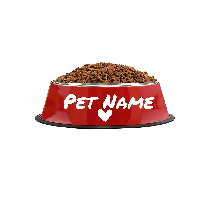 Gamelle personnalisée en acier inoxydable pour chien et chat - Bol gravé au nom de votre animal avec motif patte, cœur et couronne, antidérapante, 200 ml / 400 ml / 1000 ml, écuelle pour nourriture et eau, idée cadeau
