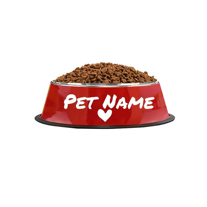Gamelle personnalisée en acier inoxydable pour chien et chat - Bol gravé au nom de votre animal avec motif patte, cœur et couronne, antidérapante, 200 ml / 400 ml / 1000 ml, écuelle pour nourriture et eau, idée cadeau