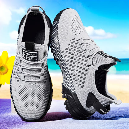 Baskets respirantes à double maille pour hommes – Chaussures de course légères et antidérapantes pour le jogging, le fitness, les voyages quotidiens et une tenue décontractée, chaussures de sport tendance, tailles US 7-14, disponibles en plusieurs coloris