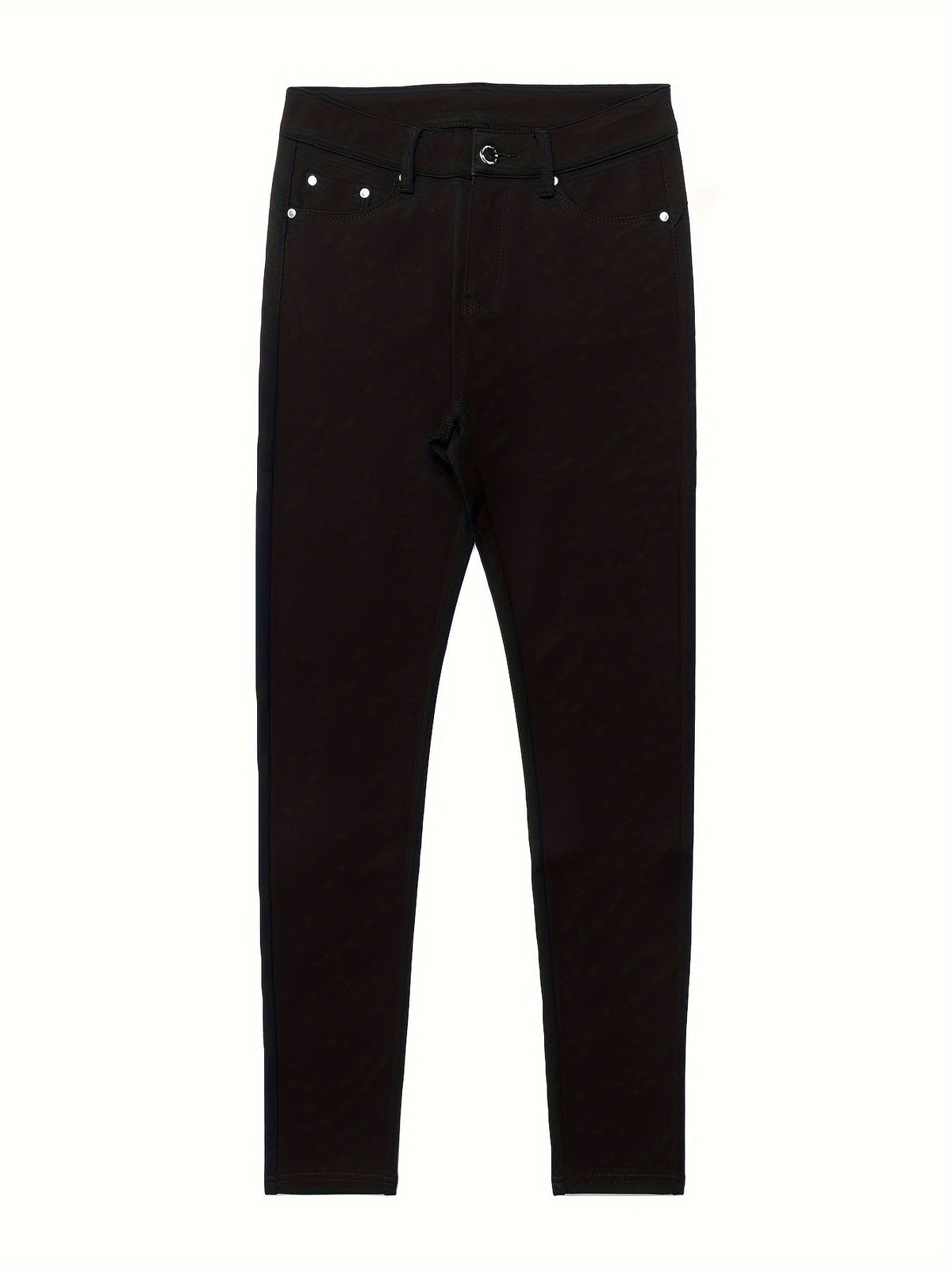 Jean skinny stretch taille haute pour femme, détail bouton en métal, style urbain, pantalon en jean coupe ajustée, 10 couleurs, S-XXL