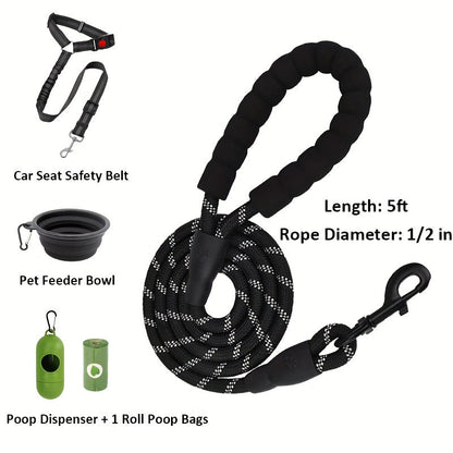 Ensemble harnais anti-traction et laisse 6-en-1 pour chien – Gilet réfléchissant en tissu Oxford sans étranglement avec double attache de laisse et poignée de contrôle facile pour chiens petits, moyens et grands, 5 couleurs, du XS au XL