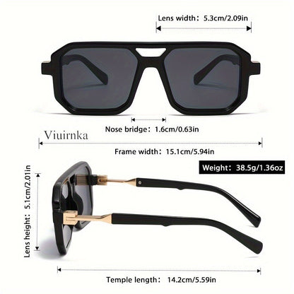 Lunettes de soleil unisexe à monture carrée oversize, protection UV, branches rétro écailles de tortue, pour hommes et femmes, voyage, plage, usage quotidien, inclut étui et chiffon de nettoyage, 6 couleurs