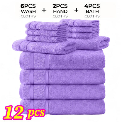 Ensemble de 12 ou 24 débarbouillettes en coton – Qualité hôtel, très absorbantes et à séchage rapide pour salle de bain, spa, salle de sport et maison, gris foncé, bleu, blanc, violet, orange