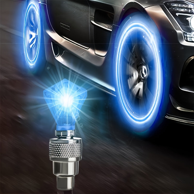 Bouchons de valve de pneu LED avec effet lumineux respirant et cheval au galop, 4/8/16 pièces, capuchons de valve de roue lumineux pour voiture, moto, vélo – Lumière de roue « Wind Fire », protection UV et antidéflagrante – Vert, rouge, bleu, squelette