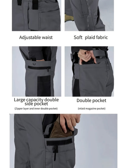 Pantalon cargo tactique pour homme, séchage rapide, léger, multi-poches, pour randonnée, plein air, travail, S-XXXL, noir, gris, vert, marron, coupe droite, pantalon utilitaire