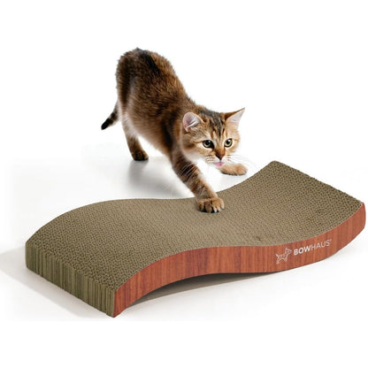 CAPHAUS Griffoir et transat réversible pour chat – Grand tapis à griffer en carton haute densité à 5 couches, 43 x 21,6 cm, protège les meubles, convient aux foyers avec plusieurs chats et aux races de grande taille