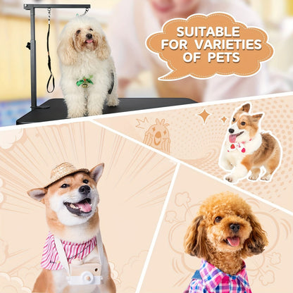 Bras de toilettage réglable et pliable avec pince pour table – Support de hanche et boucle 2-en-1 pour table de toilettage, hauteur 20-33 pouces (50-84 cm), bras de contention portable pour petits chiens et chiots, table non incluse