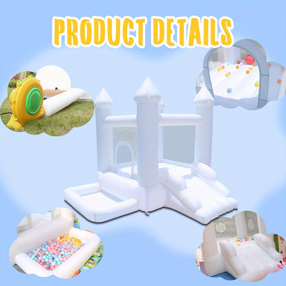 Château gonflable pour enfants avec soufflerie, piscine à balles et toboggan - Château sauteur intérieur/extérieur pour 2-3 enfants, installation facile, tissu Oxford | Cadeau d'anniversaire idéal pour garçons et filles