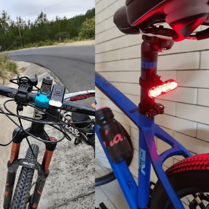 Ensemble d'éclairage de vélo ultra-lumineux rechargeable USB Type-C – Phare avant en alliage d'aluminium 6 modes & feu arrière 4 modes, éclairage LED pour vélo à charge rapide pour la conduite de nuit, le camping et la sécurité