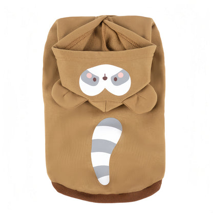 Cute Cartoon 3D Animal Dog Hoodie - Warm Polyester Knit Pet Sweatshirt for Small & Medium Dogs, Newborn Puppies, All-Season Puppy Clothes with Funny Animal Costume Design, Cozy Dog Outfit for Indoor & Outdoor Wear