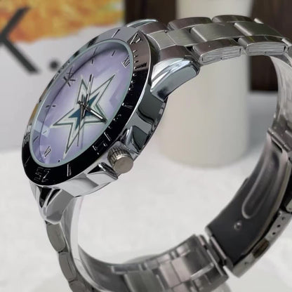 Montre à quartz pour homme avec bracelet en acier inoxydable, cadran rond simple et décontracté, montre-bracelet analogique classique en métal, cadeau pour homme, argenté