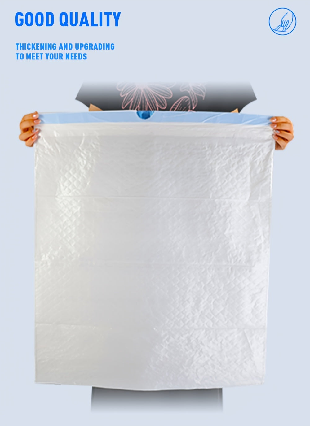 Sacs poubelle de cuisine de 50 litres avec liens coulissants et neutralisateur d'odeurs – Sacs jetables résistants aux perforations et aux déchirures, parfum frais menthe et citron, disponibles en boîtes de 78 et 150 unités