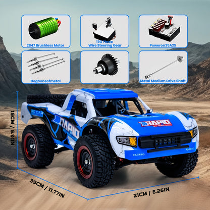Voiture radiocommandée tout-terrain 4WD à l'échelle 1:14 – Moteur brushless PRO 50-70 km/h ou moteur à balais 38 km/h – Camion télécommandé quatre roues motrices pour adultes et enfants