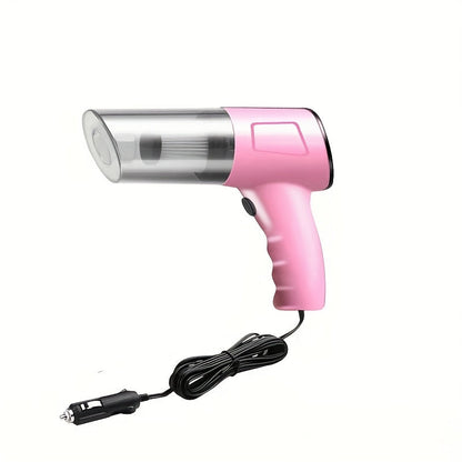 Mini aspirateur de voiture portable rose, forte aspiration, nettoyage humide et sec pour poils d'animaux, multifonctionnel, sans fil, design mignon pour femmes et filles
