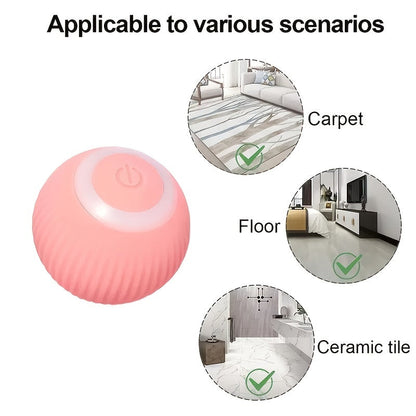 Jouet intelligent et automatique pour chat en forme de balle roulante – Batterie rechargeable 150 mAh, balle interactive auto-motrice pour des heures de jeu et d'exercice en intérieur, jouet électronique pour chaton
