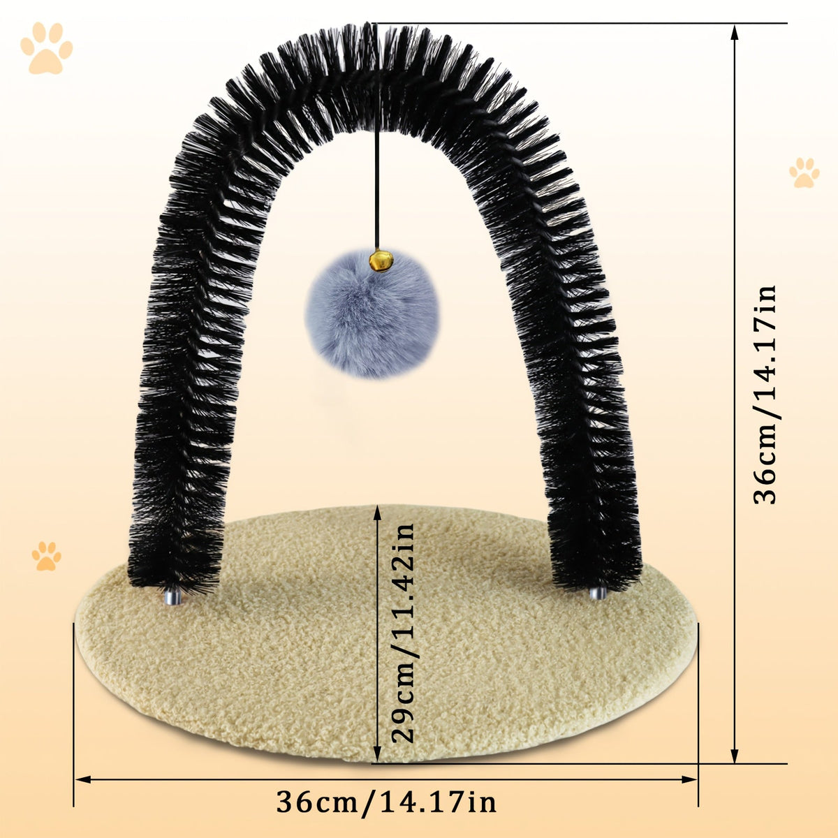 Arche de toilettage pour chat avec griffoir – Brosse de massage interactive pour chats d'intérieur, aide à la mue et soulagement du stress