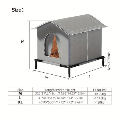 Outdoor Cat Shelter Insulated All-Season – Weatherproof Warm House for Stray & Feral Cats and Small Dogs, Raised Base, Medium Large Extra-Large Sizes, Sturdy Year-Round Outdoor Pet Bed & Habitat